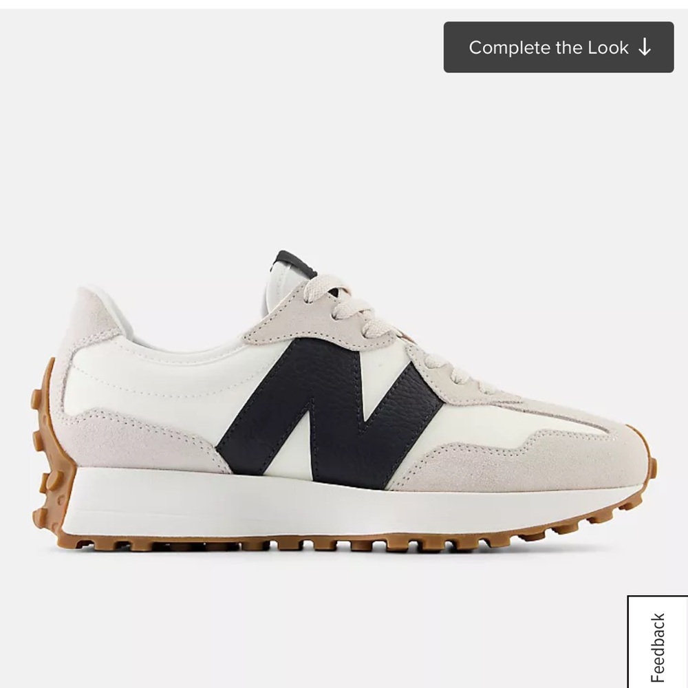 New Balance 327 Sea Salt White &  Black, Size 9, Women’s EEEUC